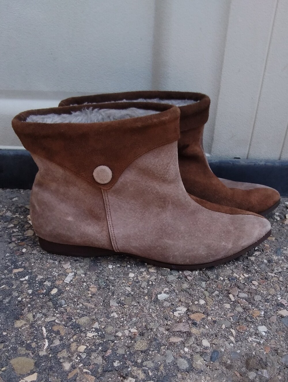 Vintage Cobbies Booties Ankle Boot 70s 80s Shoe Suede Brown Point Toe